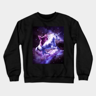 Space Sloth Riding On Unicorn Crewneck Sweatshirt